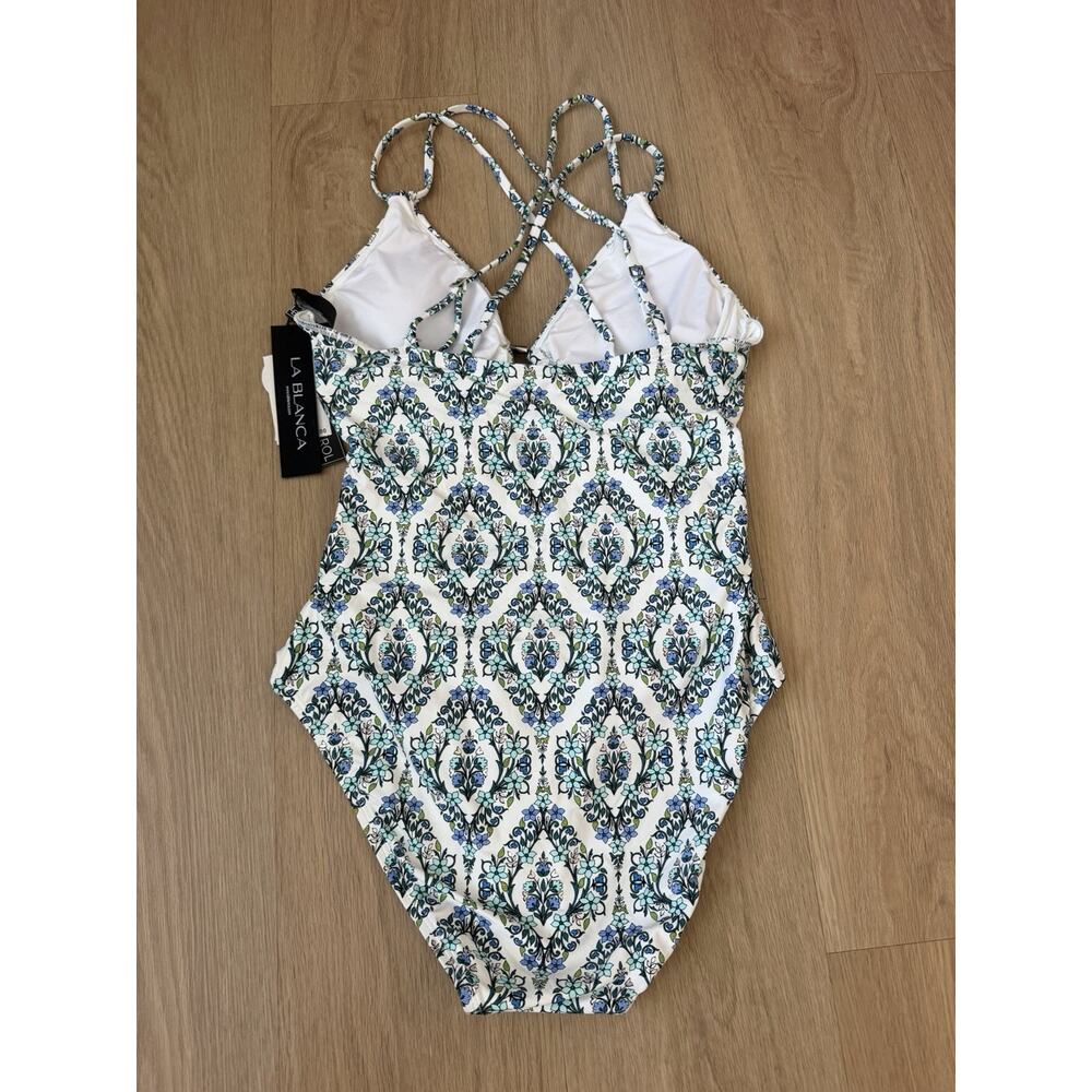 La Blanca Deja Blue One-Piece Swimsuit size 12 - Picture 5 of 10